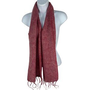 Red Woven Fringe Soft Scarf For Women